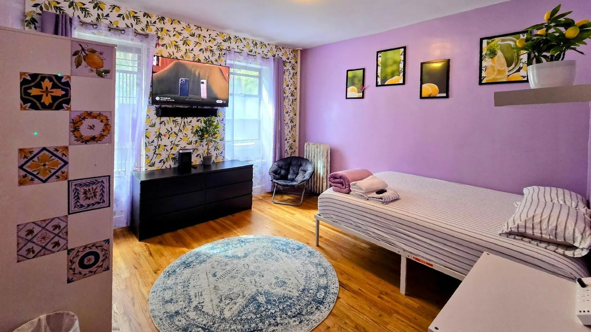 Apartment Lavender Queen Room Bright & Peaceful Stay In Central Harlem New York